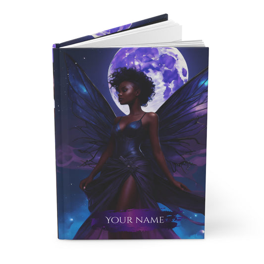Personalized Black Fairy Hardcover Matte Journal  | Moon Fairy Notebook | Black Fairy Journal | Moon Journal | Fairy Core Journal