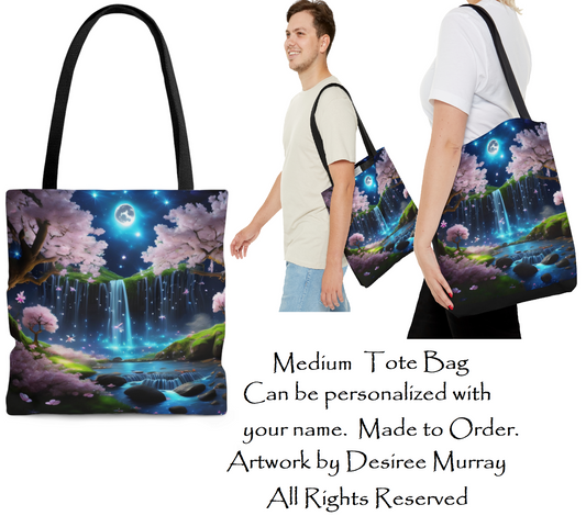 Cherry Blossom Tote Bag  | Fairy Tote Bag | Fairy Bags | Fairy Purse | Waterfall Tote Bag | Fantasy Tote Bag