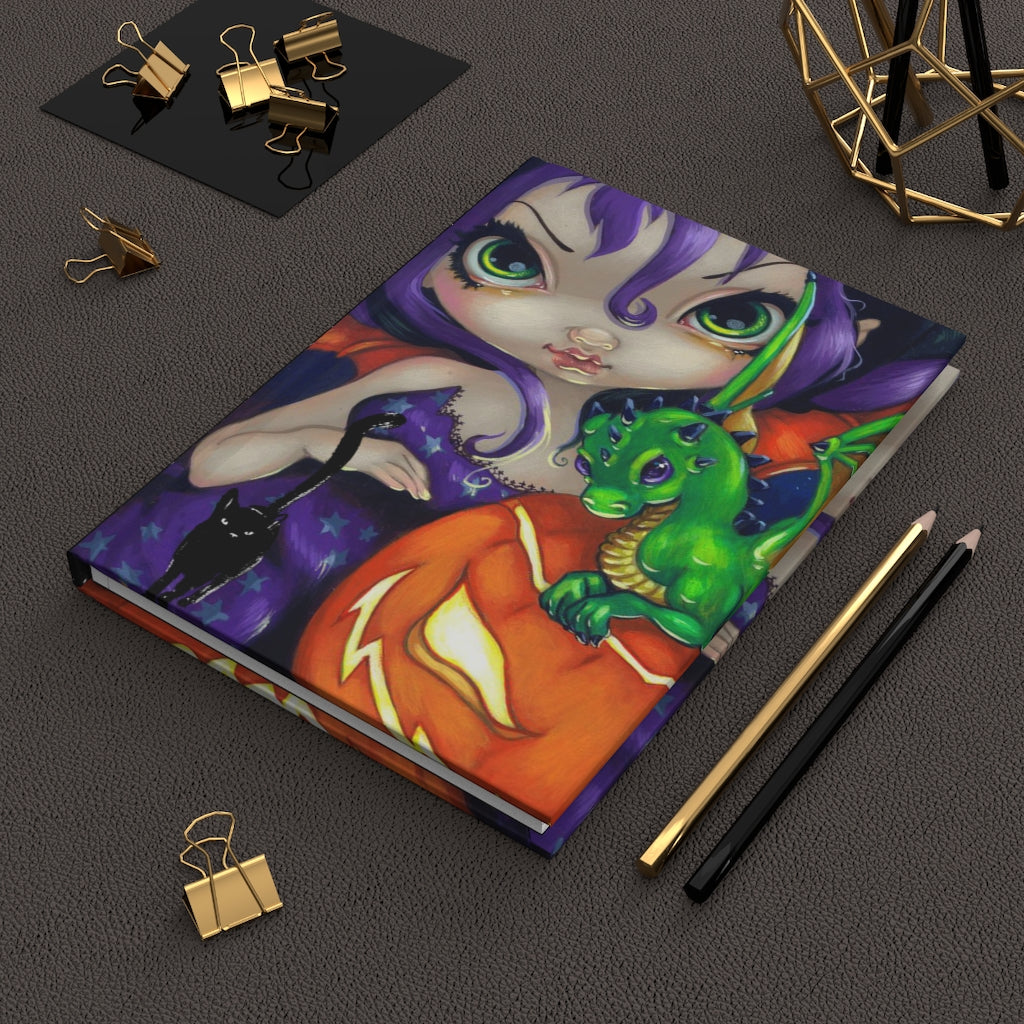 Pumpkin Queen Halloween Dragon Hardcover Matte Journal 75 Lined Pages : Witch Notebook  |  Witchy Notebook  |  Witchy Journal  |