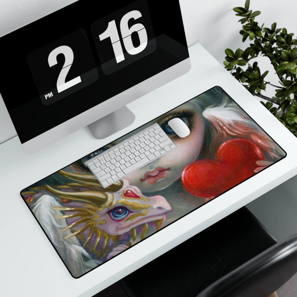 Dragon Heart Fantasy Desk Mat | Dragon Desk Mat | Dragon Mousepad | Fantasy Desk Mat | Fairytale Desk Mat | Witchy Desk Mat