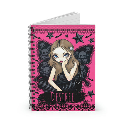 Spiral Regular Size Notebook - Ruled Line -Baby Goth Fairy | Faerie Notebook | Fairy Notebook | Butterfly Journal | Fairy Core Journal