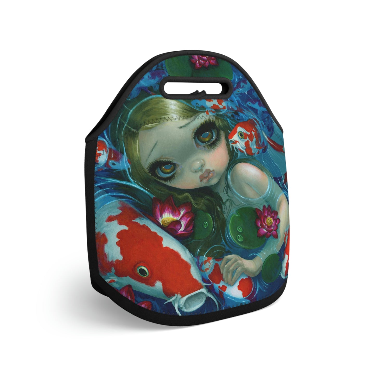 Koi Pond Mermaid Neoprene Lunch Bag  | Lunch Box for Adults | Mermaid Lunch Box | Fantasy Lunch Bag | Siren Lunch Box | Mermaidcore