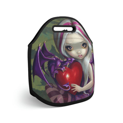 Dragon and Fairy Neoprene Lunch Bag  | Lunch Box for Adults | Witchy Lunch Box | Witch Lunch Bag | Witchy Lunch Box | Witchcore