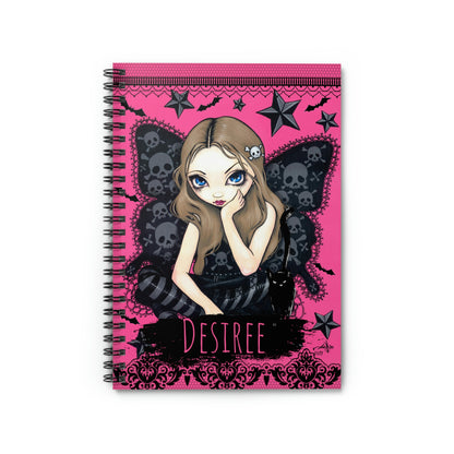 Spiral Regular Size Notebook - Ruled Line -Baby Goth Fairy | Faerie Notebook | Fairy Notebook | Butterfly Journal | Fairy Core Journal