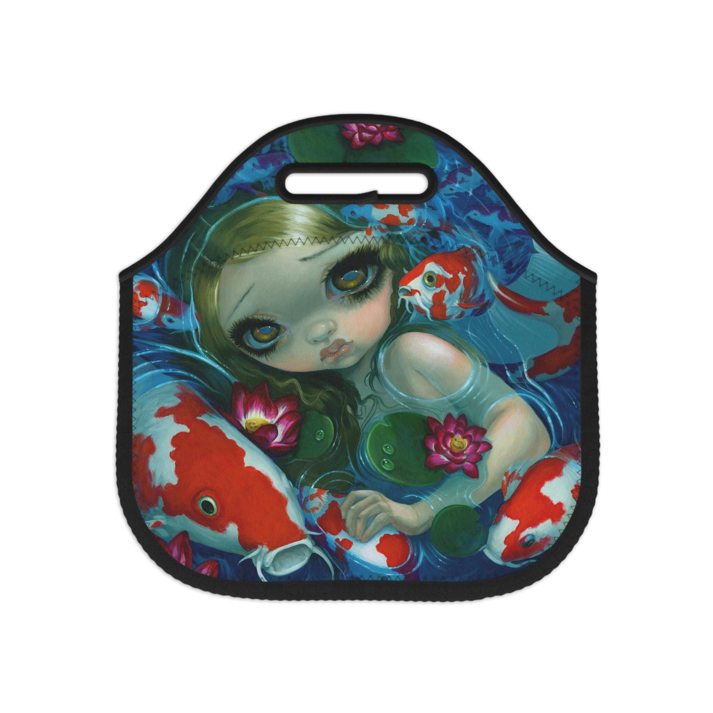 Koi Pond Mermaid Neoprene Lunch Bag  | Lunch Box for Adults | Mermaid Lunch Box | Fantasy Lunch Bag | Siren Lunch Box | Mermaidcore