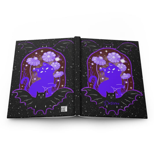 A Little Bit Batty Galaxy Journal 75 Lined Pages : Hardcover Matte Witch Notebook  |  Witchy Notebook  |  Witchy Journal  |