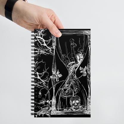 Gothic Noir Custom Spiral Notebook and Art Journal- Dotted Pages for your Creativity