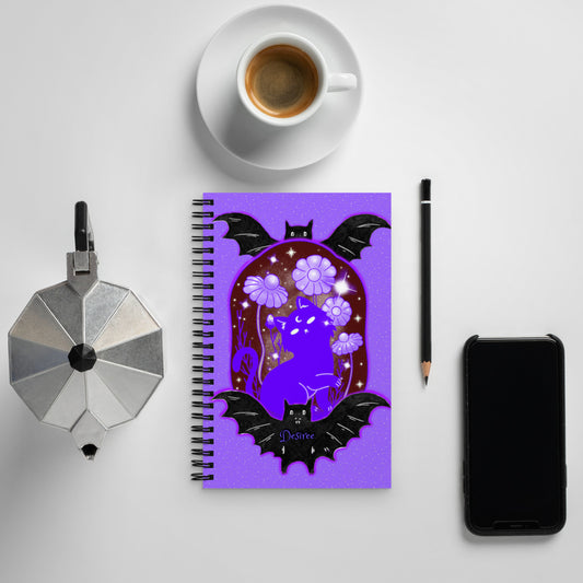 A Little Bit Batty Spiral 140 Dotted Pages Notebook- Witchy Journal- Witchy Notepad